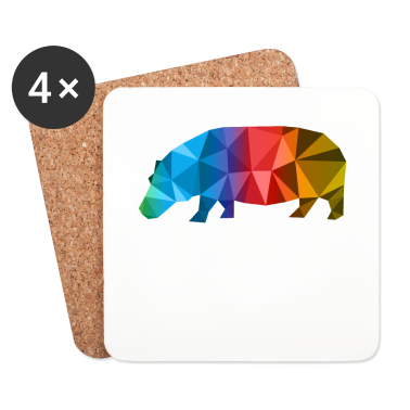 Geburtstagsgeschenk Oma Untersetzer - Nilperd Geschenk Hippo Bunt Kunstwerk Geometrie