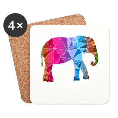 Geburtstagsgeschenk Oma Untersetzer - Elefant Bunt Polygon Afrika Safari Tier Tiere Art
