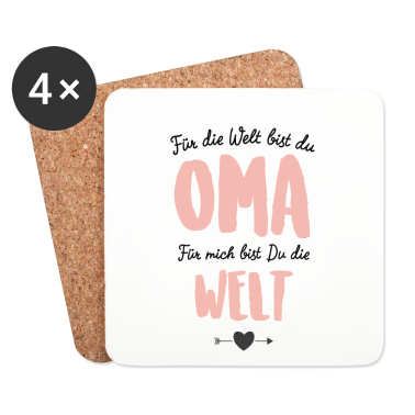 Geburtstagsgeschenk Oma Untersetzer - Für die Welt bist du Oma