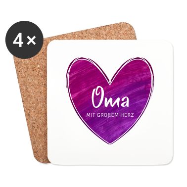Geburtstagsgeschenk Oma Untersetzer - Oma mit großem Herz