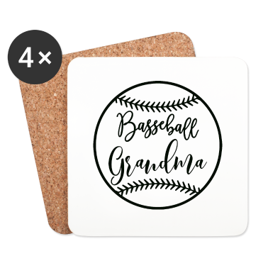 Geburtstagsgeschenk Oma Untersetzer - Baseball Oma Schwarz