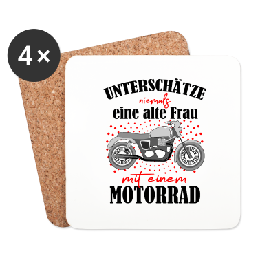 Geburtstagsgeschenk Oma Untersetzer - Rentnerin Frau Motorrad Oma