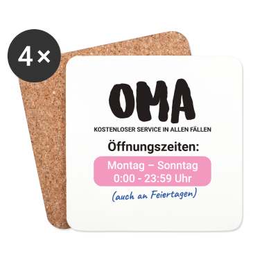 Geburtstagsgeschenk Oma Untersetzer - Oma kostenloser Service in allen Fällen