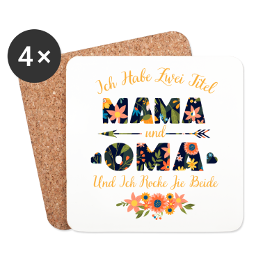 Geburtstagsgeschenk Oma Untersetzer - Ich habe zwei titel mama und oma Geschenk
