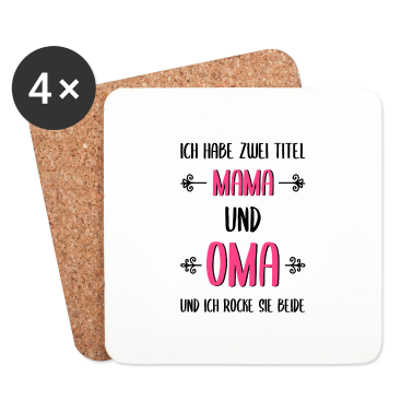Geburtstagsgeschenk Oma Untersetzer - Zwei Titel Mama Oma