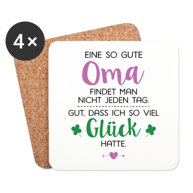 Geburtstagsgeschenk Oma Untersetzer - Ich hatte Glück Oma Geschenk Spruch