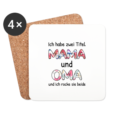Geburtstagsgeschenk Oma Untersetzer - Zwei Titel Mama Oma