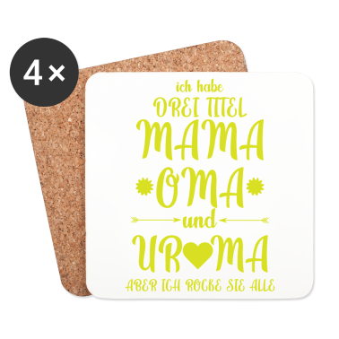 Geburtstagsgeschenk Oma Untersetzer - Ich habe drei titel mama oma und uroma Familie