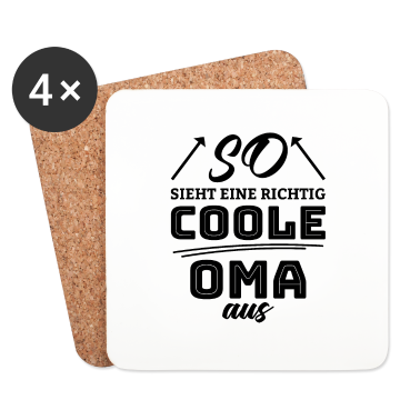 Geburtstagsgeschenk Oma Untersetzer - Coole Oma Liebe Familie Herz Geschenk