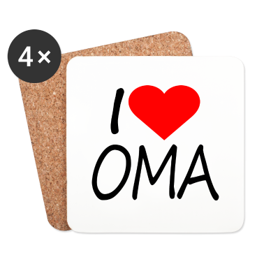 Geburtstagsgeschenk Oma Untersetzer - I love Oma Spruch Familie Geschenk