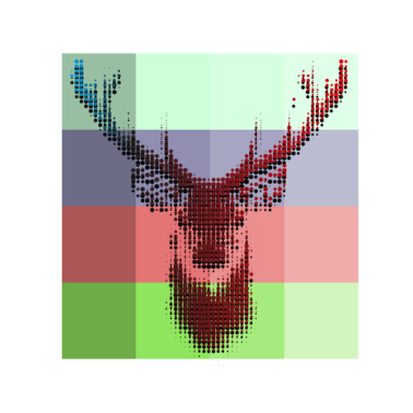 Motiv Hirsch Reh Tier Tiere Bunt Geschenk Frau Tierliebe