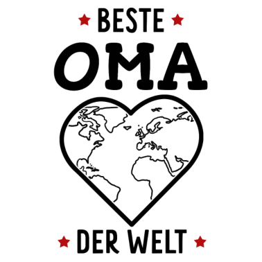 Motiv Beste Oma der Welt Herz Weltkarte Oma Großmutter