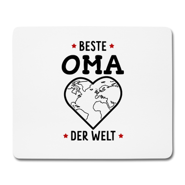 Geburtstagsgeschenk Oma Mousepad - Beste Oma der Welt Herz Weltkarte Oma Großmutter