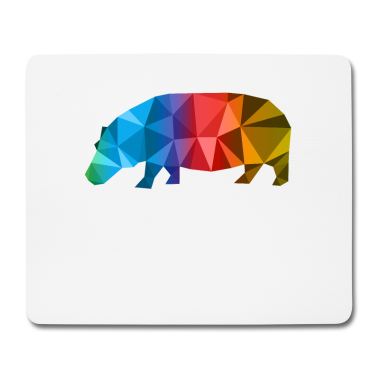 Geburtstagsgeschenk Oma Mousepad - Nilperd Geschenk Hippo Bunt Kunstwerk Geometrie