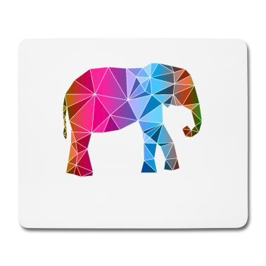 Geburtstagsgeschenk Oma Mousepad - Elefant Bunt Polygon Afrika Safari Tier Tiere Art