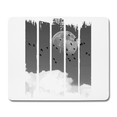 Geburtstagsgeschenk Oma Mousepad - Vögel Vogel Mond Wolken Natur Himmel Planet Tiere