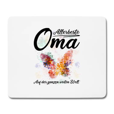 Geburtstagsgeschenk Oma Mousepad - Allerbeste Oma - Watercolor Schmetterling
