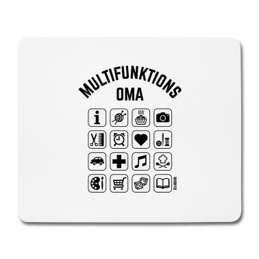 Geburtstagsgeschenk Oma Mousepad - Multifunktions Oma (16 Icons)