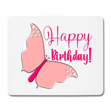 Geburtstagsgeschenk Oma Mousepad - Happy Birthday Butterfly Schmetterling Geburtstag