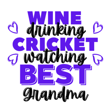 Motiv Weintrinken. Cricket beobachten. Beste Oma