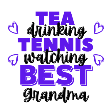 Motiv Teetrinken. Tennis beobachten. Beste Oma.