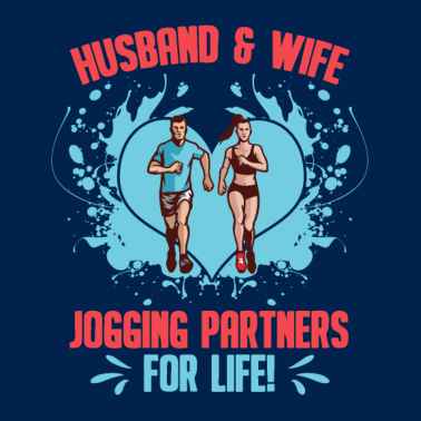 Motiv Ehepaar Joggen Partner Ausdauer-Sport Spruch