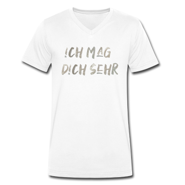Partner T-Shirt - Ich mag dich sehr Schrift Spruch liebe love