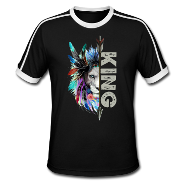 Partner T-Shirt - King and Queen Löwen Partner Pärchen männlich