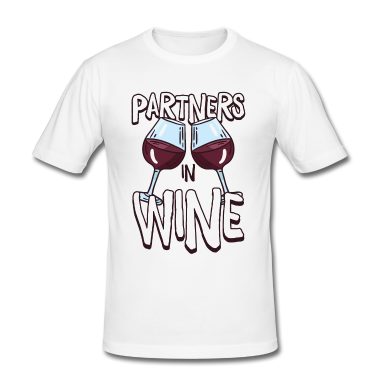 Partner T-Shirt - Partner in Weintrinker trinken Wortspiel Humor