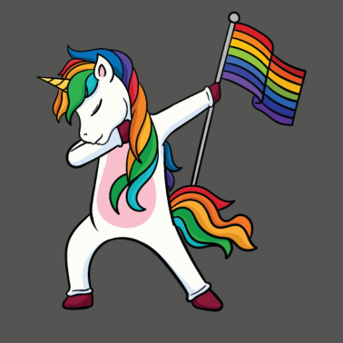 Motiv Einhorn Dabbing Gay Schwul Lesbisch Fahne Geschenk