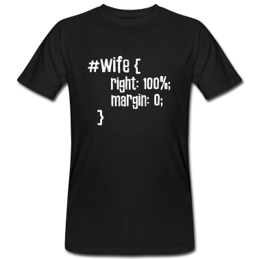 Partner T-Shirt - Wife 100% Right Ehemann Partner Nerd Geek Mathe