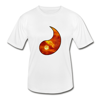 Partner T-Shirt - Yin Yang Hälfte Feuer Symbol Partnerlook