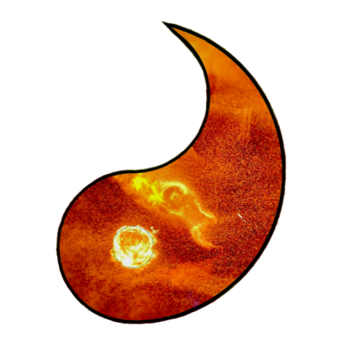 Motiv Yin Yang Hälfte Feuer Symbol Partnerlook