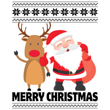 Motiv Merry Christmas Santa Rudolph Design