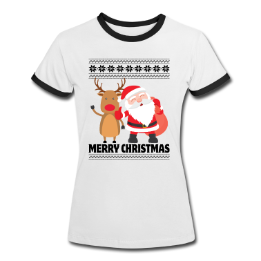 Partner T-Shirt - Merry Christmas Santa Rudolph Design
