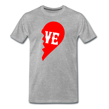 Partner T-Shirt - LIEBE - halbes HERZ Motiv Teil 2 für Pärchen