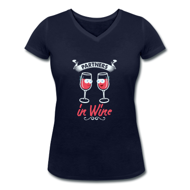 Partner T-Shirt - Partners in Wine lustig Geschenk Weinliebhaber