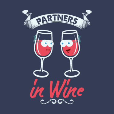 Motiv Partners in Wine lustig Geschenk Weinliebhaber