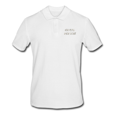 Partner Poloshirt - Ich mag dich sehr Schrift Spruch liebe love