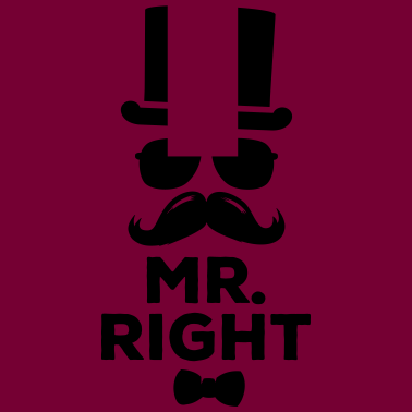 Motiv Lustige paarweise Mr. Right und Mrs. Right