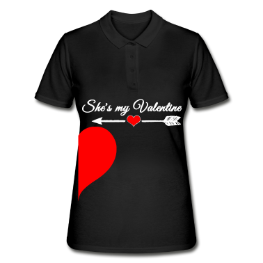 Partner Poloshirt - Du bist mein Valentin mit Herz und Pfeil Partner