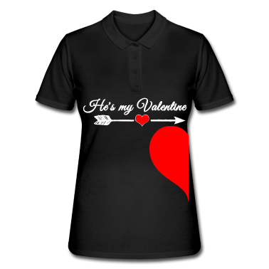Partner Poloshirt - Du bist mein Valentin mit Herz und Pfeil Partner