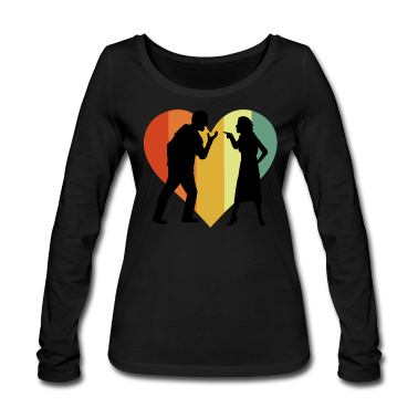 Partner Langarmshirt - Retro Partner Heart