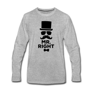 Partner Langarmshirt - Lustige paarweise Mr. Right und Mrs. Right