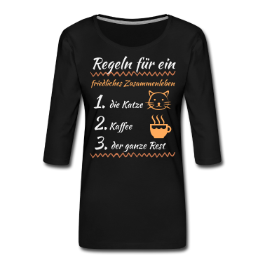 Partner Langarmshirt - Katze, Kaffe und dann der Partner Katzenliebe