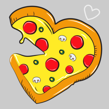 Motiv Pizza Herz- Fast Food - Salami Partner Shirt