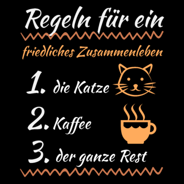 Motiv Katze, Kaffe und dann der Partner Katzenliebe
