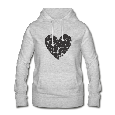 Partner Hoodie - distressed heart Valentinstag Geschenk Partner