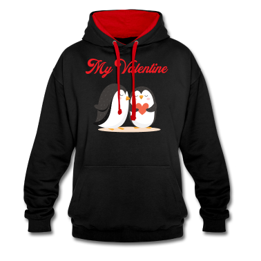 Partner Hoodie - Pinguin Mein Valentine - Liebe Herz Kuss Süß