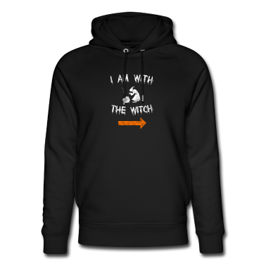 Partner Hoodie - Bin mit der Hexe hier Halloween Partner Kostüm